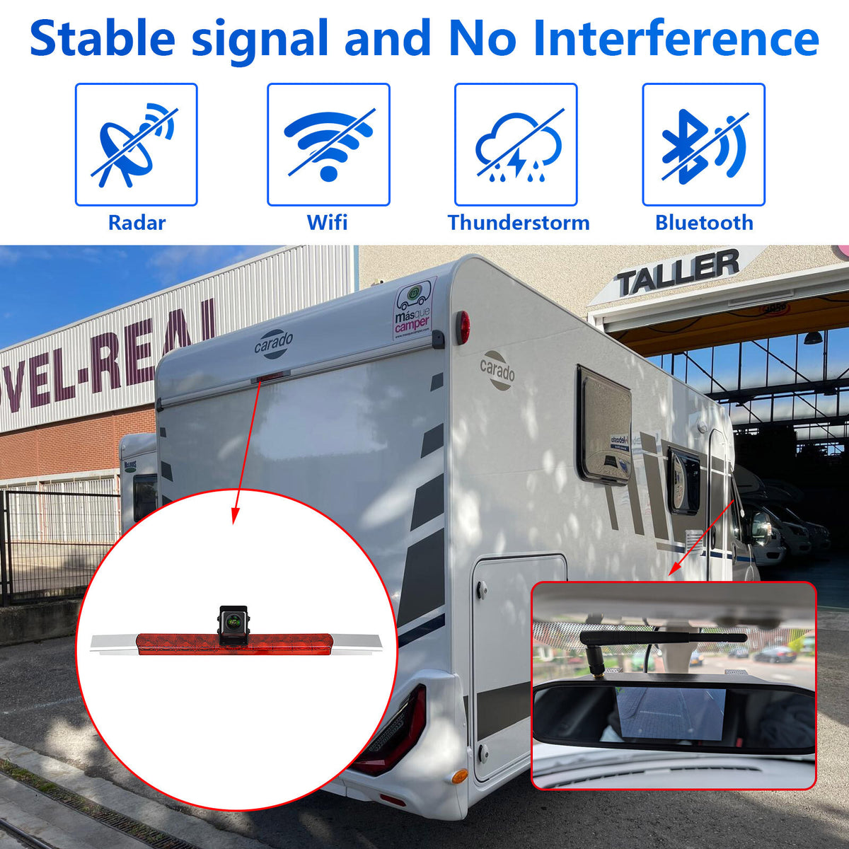 Wireless Rear View Monitor Brake Light Reversing Camera Kit for Motorhomes Van3