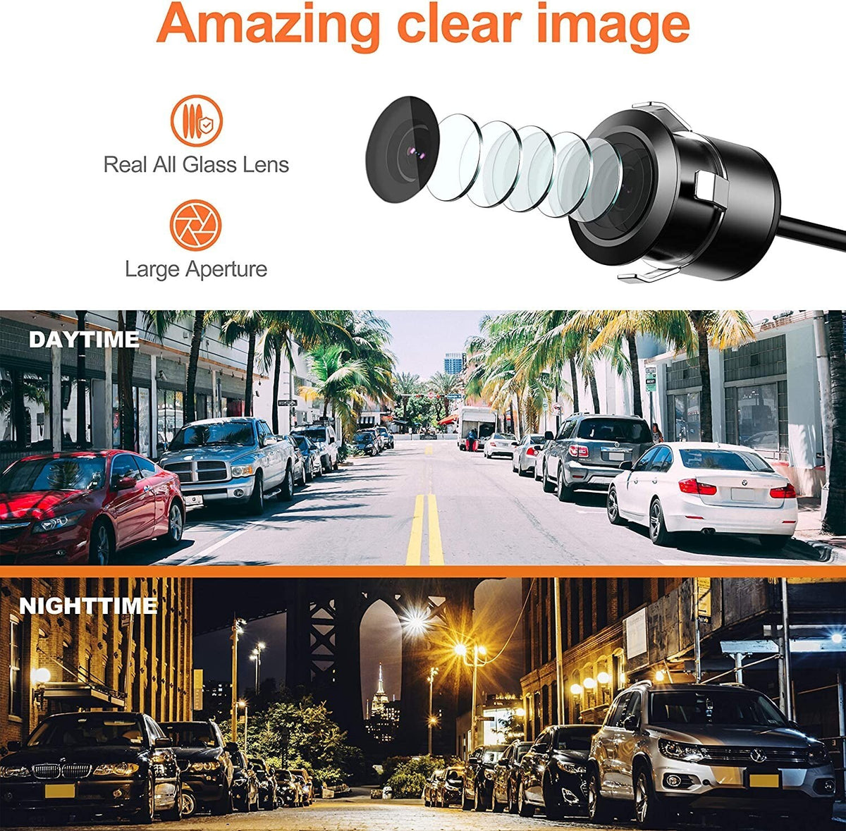 Mini Flush Mount 120° Car Rear View Reverse Backup Camera Nightvision Waterproof1