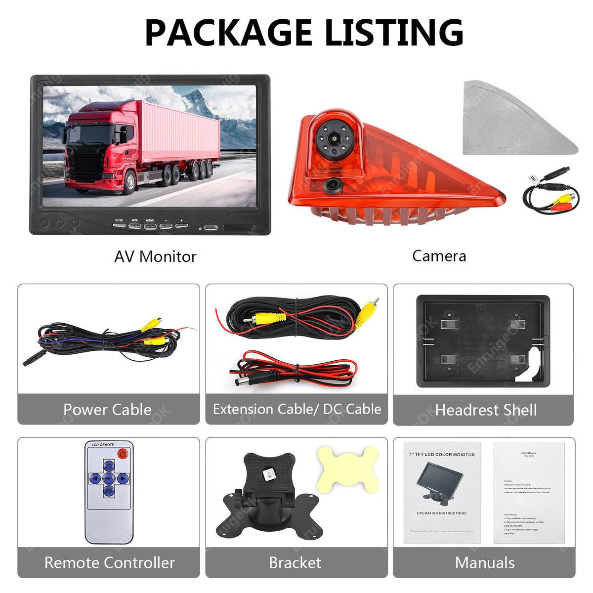 Reverse Camera For Renault Master MK3 Vauxhall Movano Brake Light Rear & Monitor22