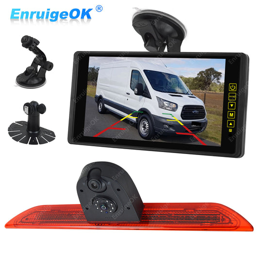 Dual Lens Rear Brake Light Reversing Camera For Ford Transit 350 MK8& 9" Monitor0