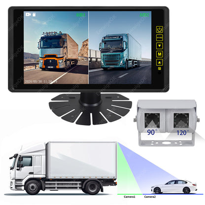 9" Split Screen DVR Monitor & AHD Dual Commercial Rear View Reversing Camera Kit3