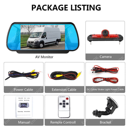 7" Monitor & Rear Brake Light Reversing Camera Kit For Fiat Ducato Citroen Relay12
