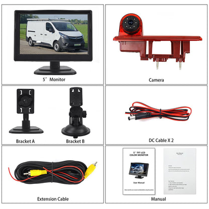 5'' Monitor Brake Light Rear View Camera for Renault Traffic Vauxhall Vivaro18