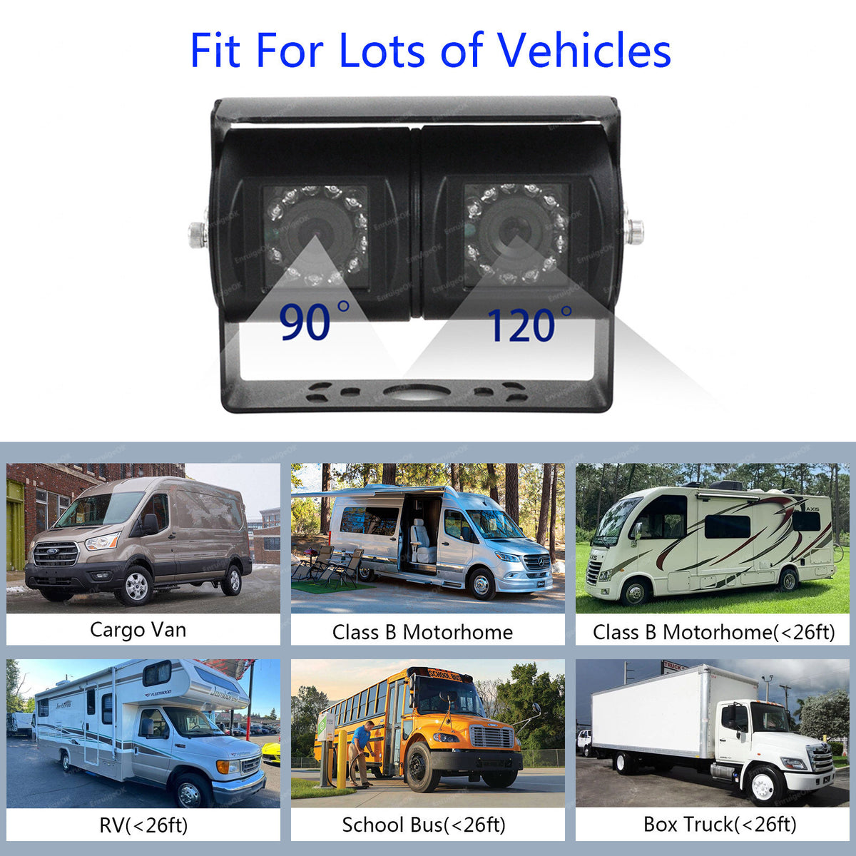 Dual Twin Reversing Camera with Rear View & Night Vision for Motorhome Van3