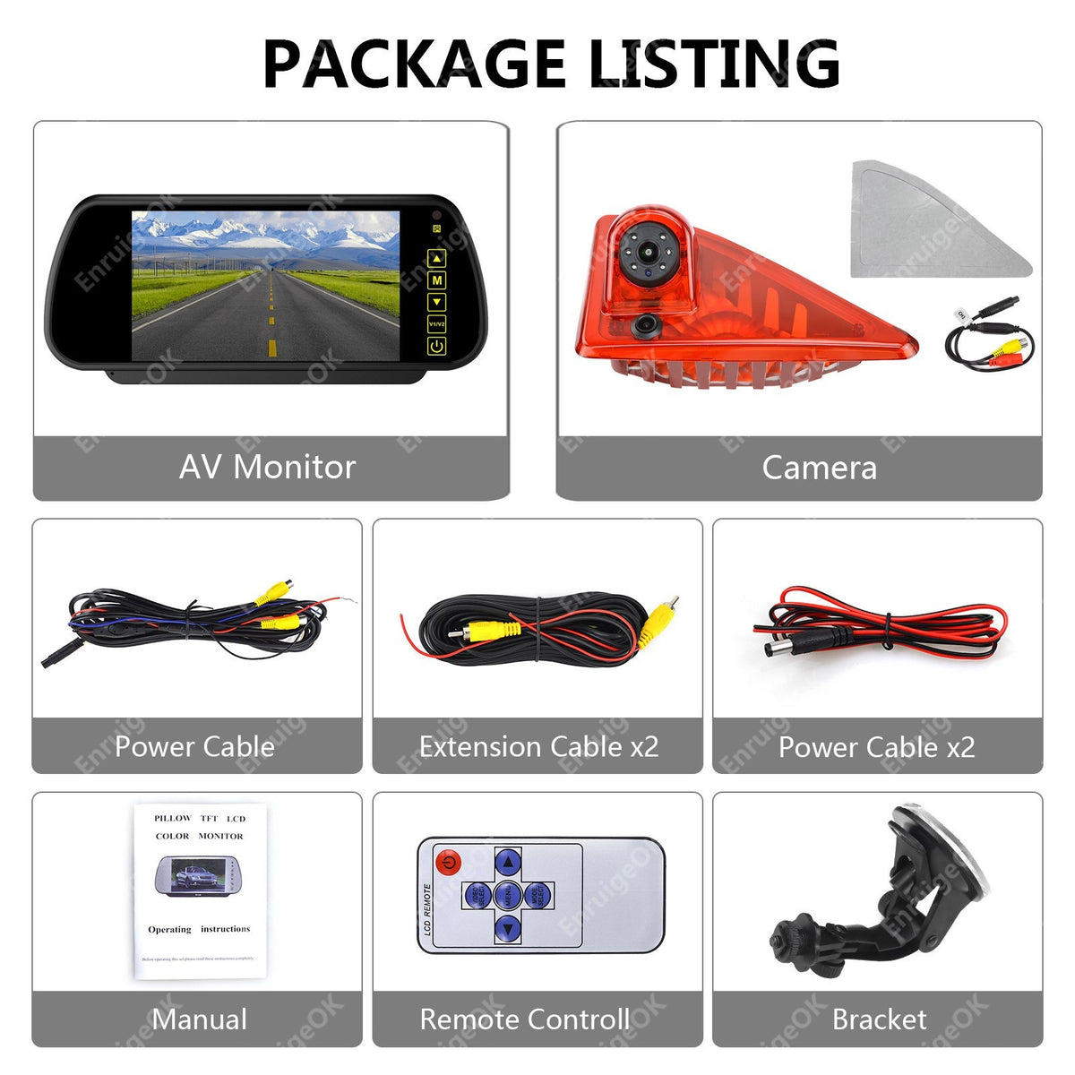 Reverse Camera For Renault Master MK3 Vauxhall Movano Brake Light Rear & Monitor21