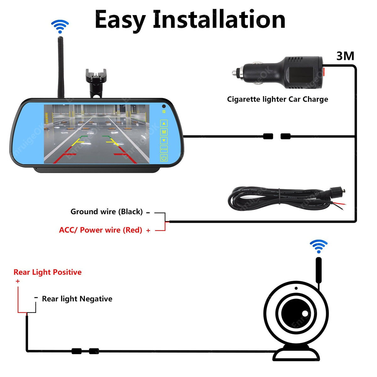 Peugeot Boxer Fiat Ducato Wireless Rear Brake Light Reversing Camera &7" Monitor21