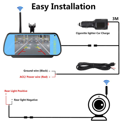 Peugeot Boxer Fiat Ducato Wireless Rear Brake Light Reversing Camera &7" Monitor21