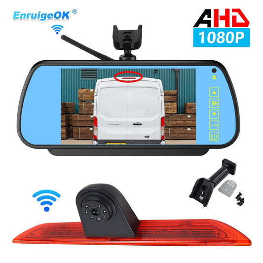 Wireless 3rd Brake Light Backup Reverse Camera For FORD Transit 150 250 3500