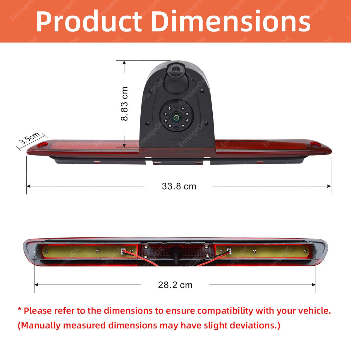 For Mercedes Sprinter VW Crafter Van Dual Rear Brake Light Reversing Camera 720P3