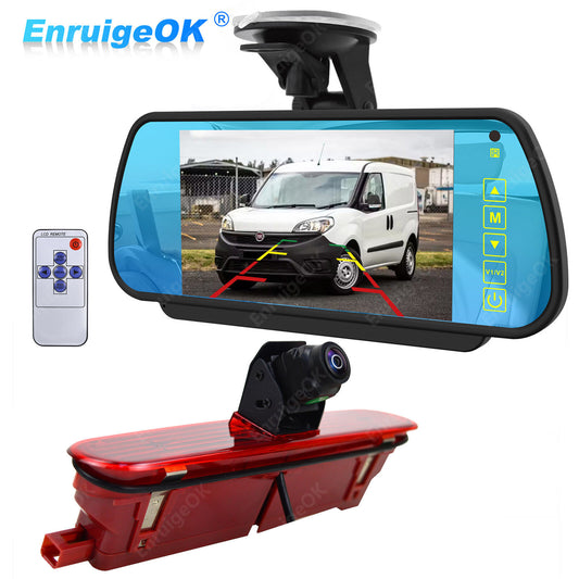 Fiat Doblo Vauxhall Combo Brake Light Reversing Camera & 7" Mirror Monitor Kit0