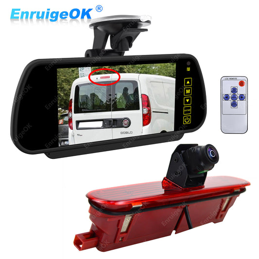 7" Mirror Monitor & Brake Light Reversing Camera For Vauxhall Combo Fiat Doblo0