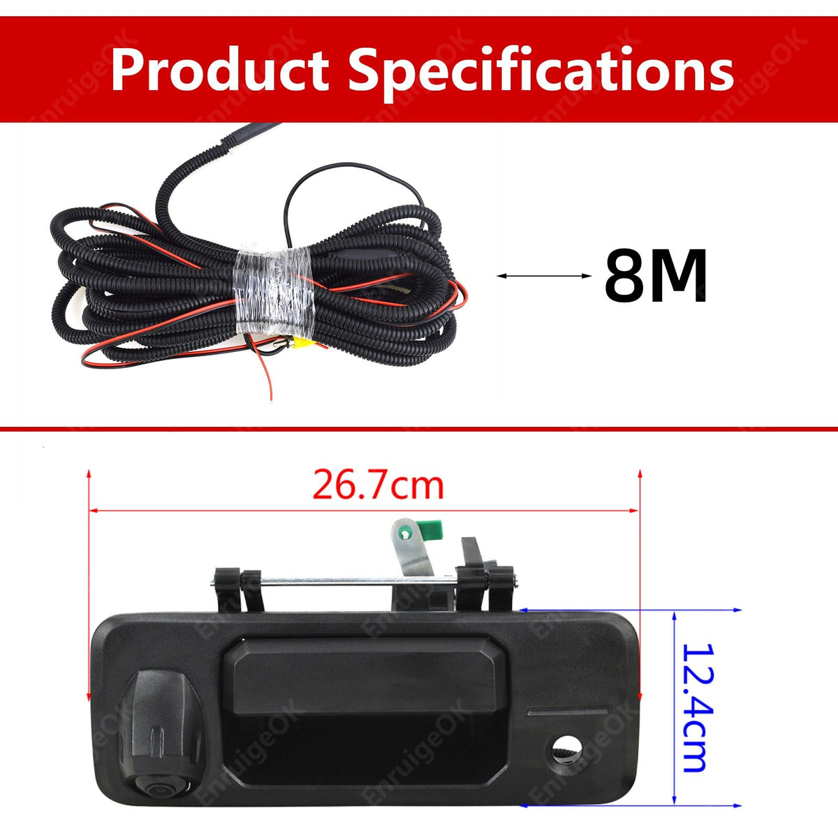 Tailgate Handle Backup Camera for Toyota Tundra 2014-2020 & 4.3'' Mirror Monitor5
