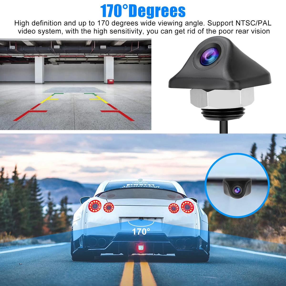 170° Car Rear View Backup Camera Reverse Parking Cam Waterproof HD Night Vision2