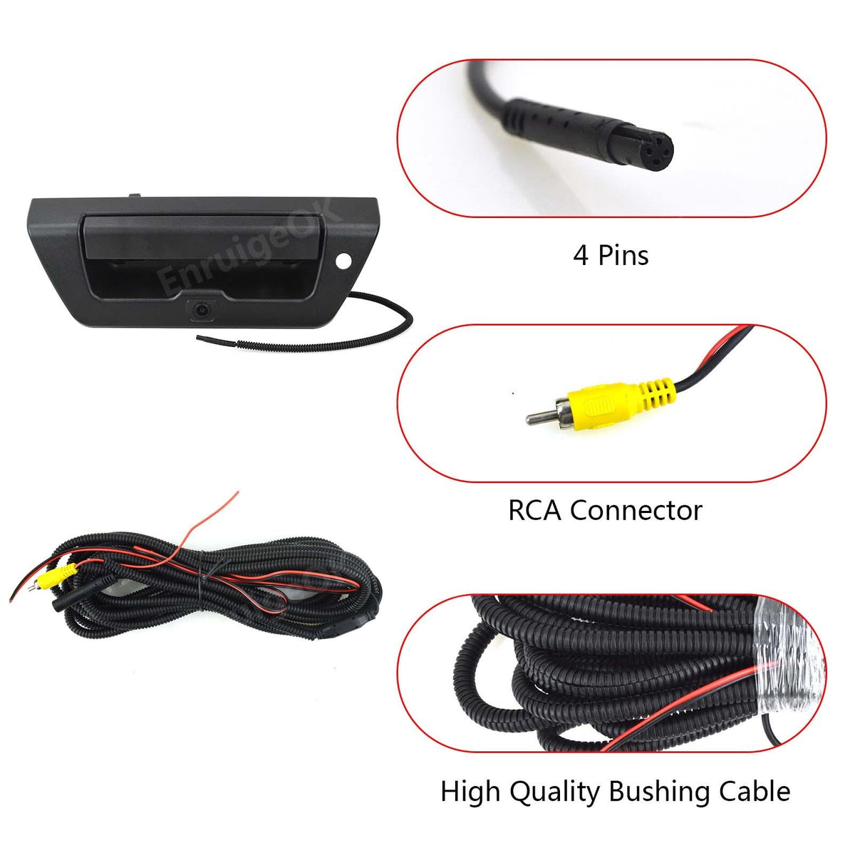 Tailgate Handle Rear View Backup Camera for Ford F150 2015-2018 & 4.3'' Monitor8