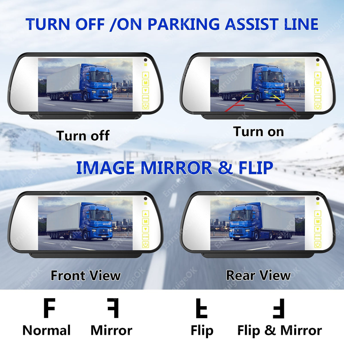 7'' Monitor Brake Light Rear View Backup Camera For Ford Transit Van AHD 1080P16