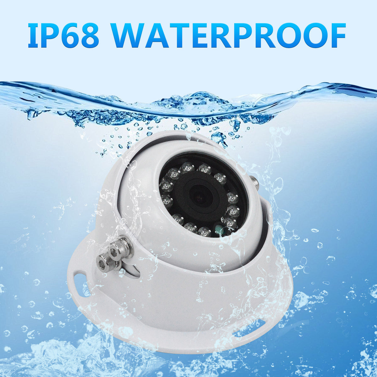 White 4 PIN Heavy Duty Caravan IR Colour Reversing Rear view Camera 9V-36V Bus8