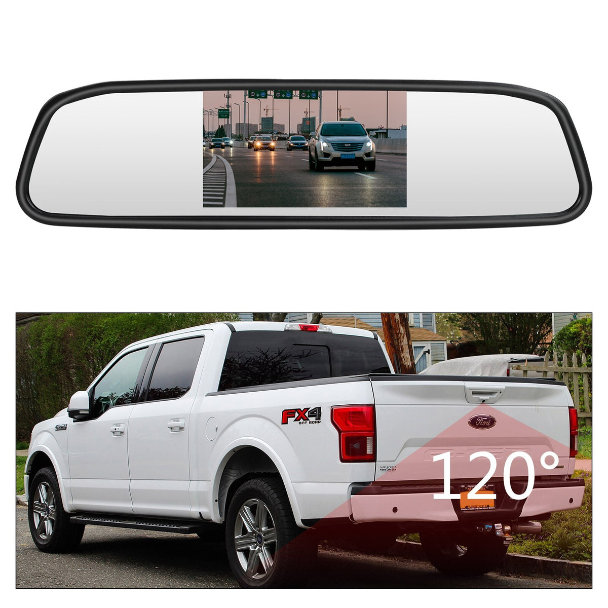 Tailgate Handle Rear View Backup Camera for Ford F150 2015-2018 & 4.3'' Monitor3