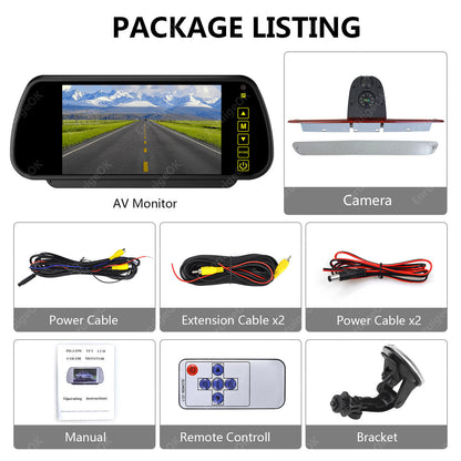 Mercedes-Benz Sprinter Van Dual Lens Brake Light Reverse Camera + 7" Monitor Kit10