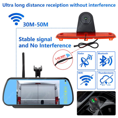 Peugeot Boxer Fiat Ducato Wireless Rear Brake Light Reversing Camera &7" Monitor7