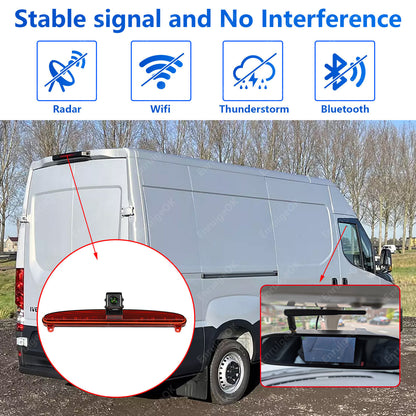 For IVECO DAILY 6th Gen Wireless Rear Brake Light Reversing Camera &Monitor Kit4