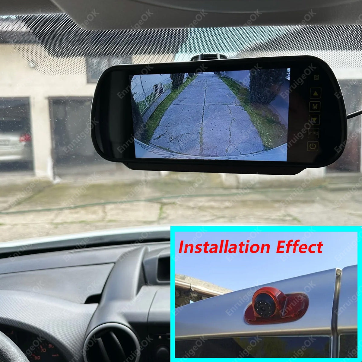 7" Mirror Monitor Rear Brake Light Reverse Camera For Renault Trafic Opel Vivaro2
