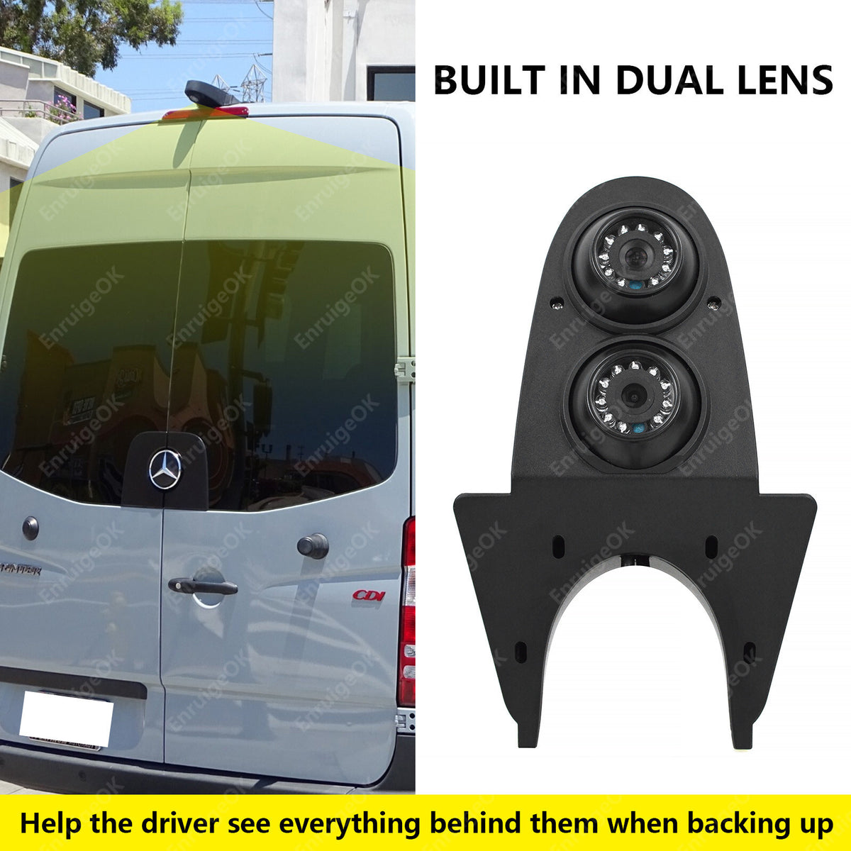 Rear View Reverse Parking Camera Roof Mount For Mercedes-Benz Sprinter Van2