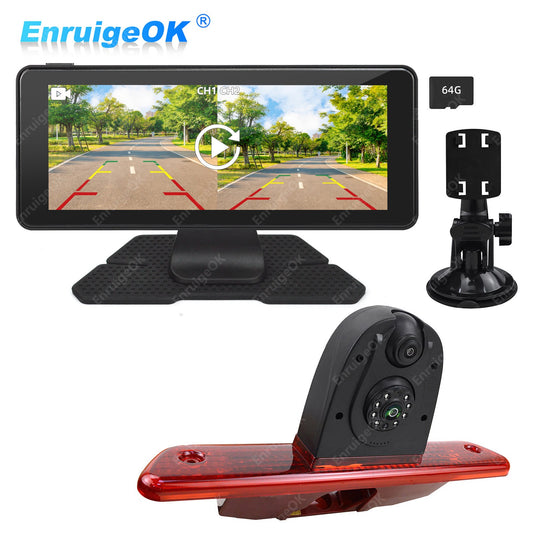 Peugeot Expert 2007-2016 Dual Rear Brake Light Reversing Camera &DVR Monitor Kit0