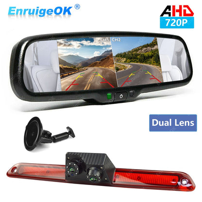 For Mercedes Sprinter Rear Brake Light Reversing Camera&6.86" Dual Split Monitor0