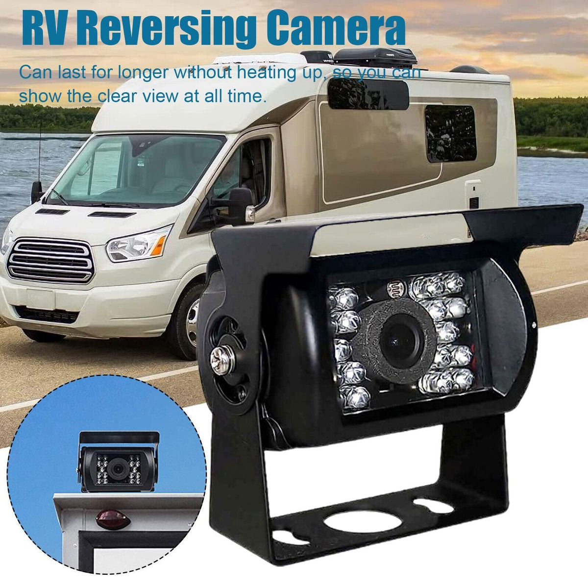 4 PIN Heavy Duty Rear View Reverse Camera 18 IR Waterproof For Truck Caravan Rv1