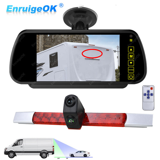 7'' Mirror Monitor & High Level Dual Brake Light Reversing Camera for Vans0