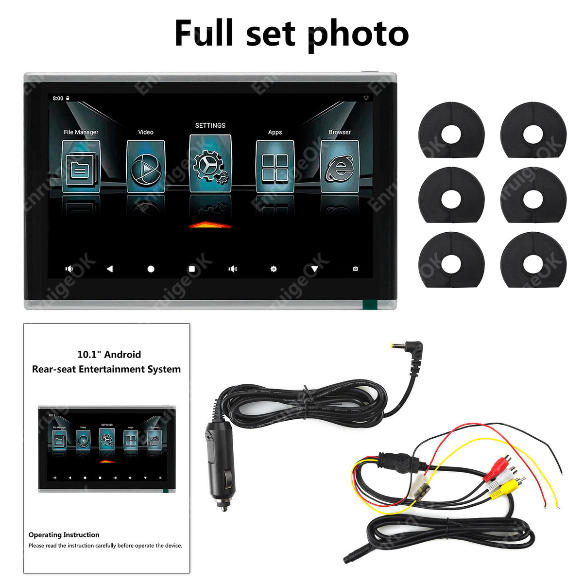 10.1" Car Headrest Monitor Touchscreen Rear Seat Entertainment Multimedia Player1