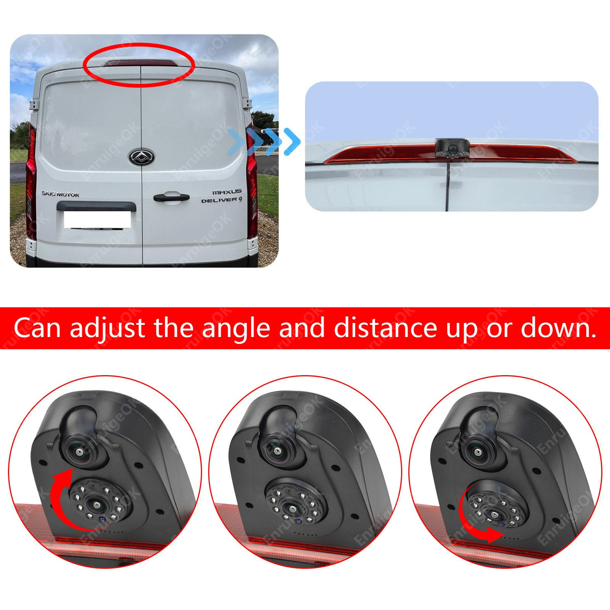 Dual Brake Light Reversing Camera for Maxus Deliver 9 & 6.86" DVR Split Monitor3