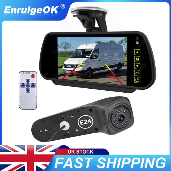 Reverse Camera for VW Crafter MK2 & MAN TGE Rear Brake Light & 7" Mirror Monitor0