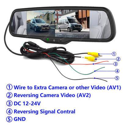 Brake Light Backup Camera For Chevy Express GMC Savana Van 03-19 & Split Monitor20