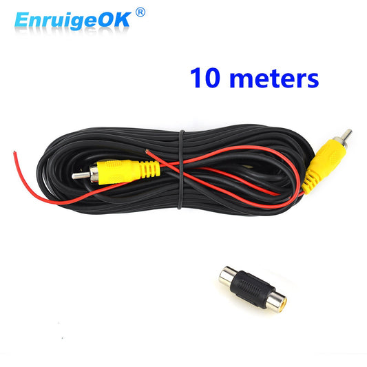 Reverse Camera RCA Cable 10m Video Phono Red Trigger Wire Yellow Extension Lead0