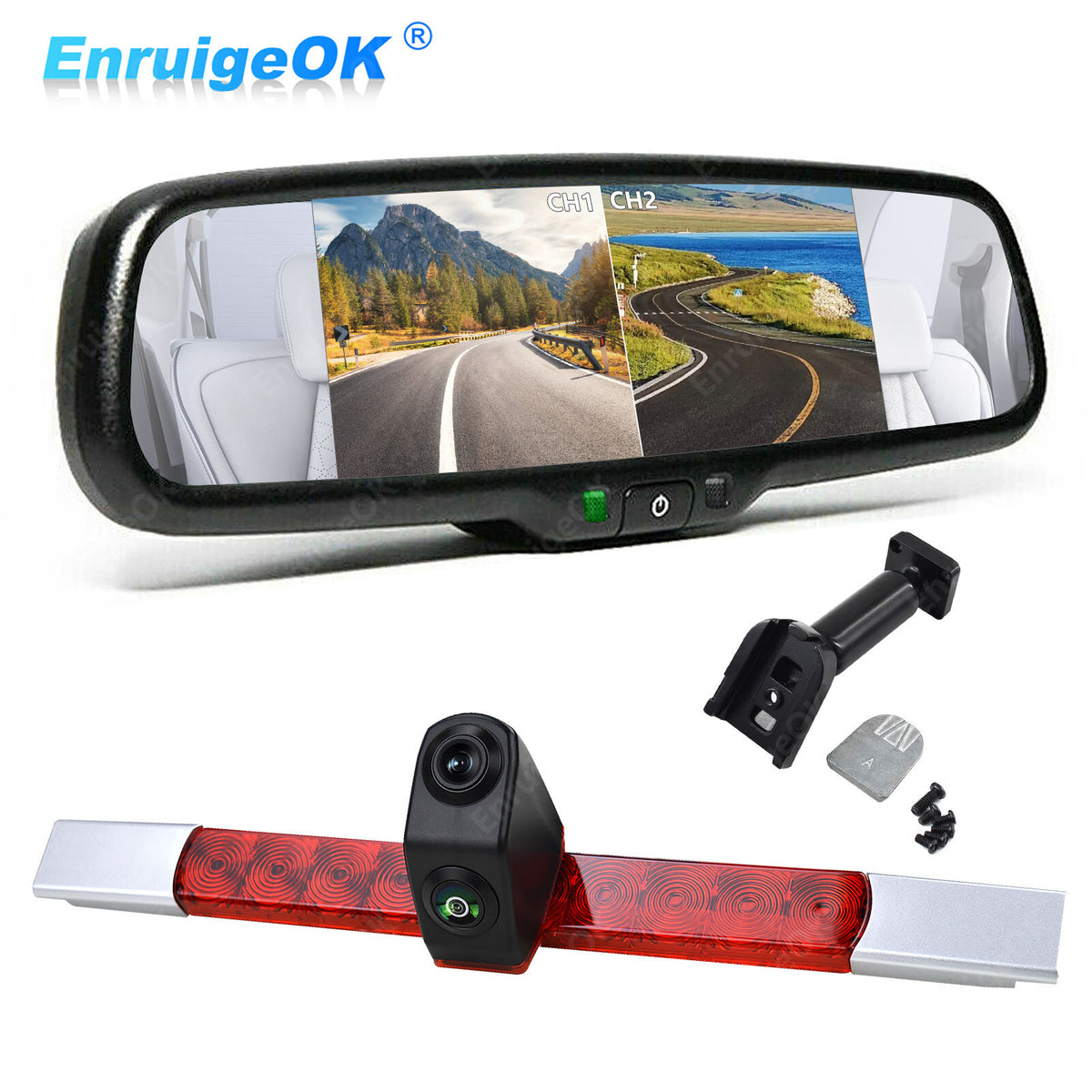 Universal Dual-Lens Rear Brake Light Reversing Camera for Vans and Motorhomes0