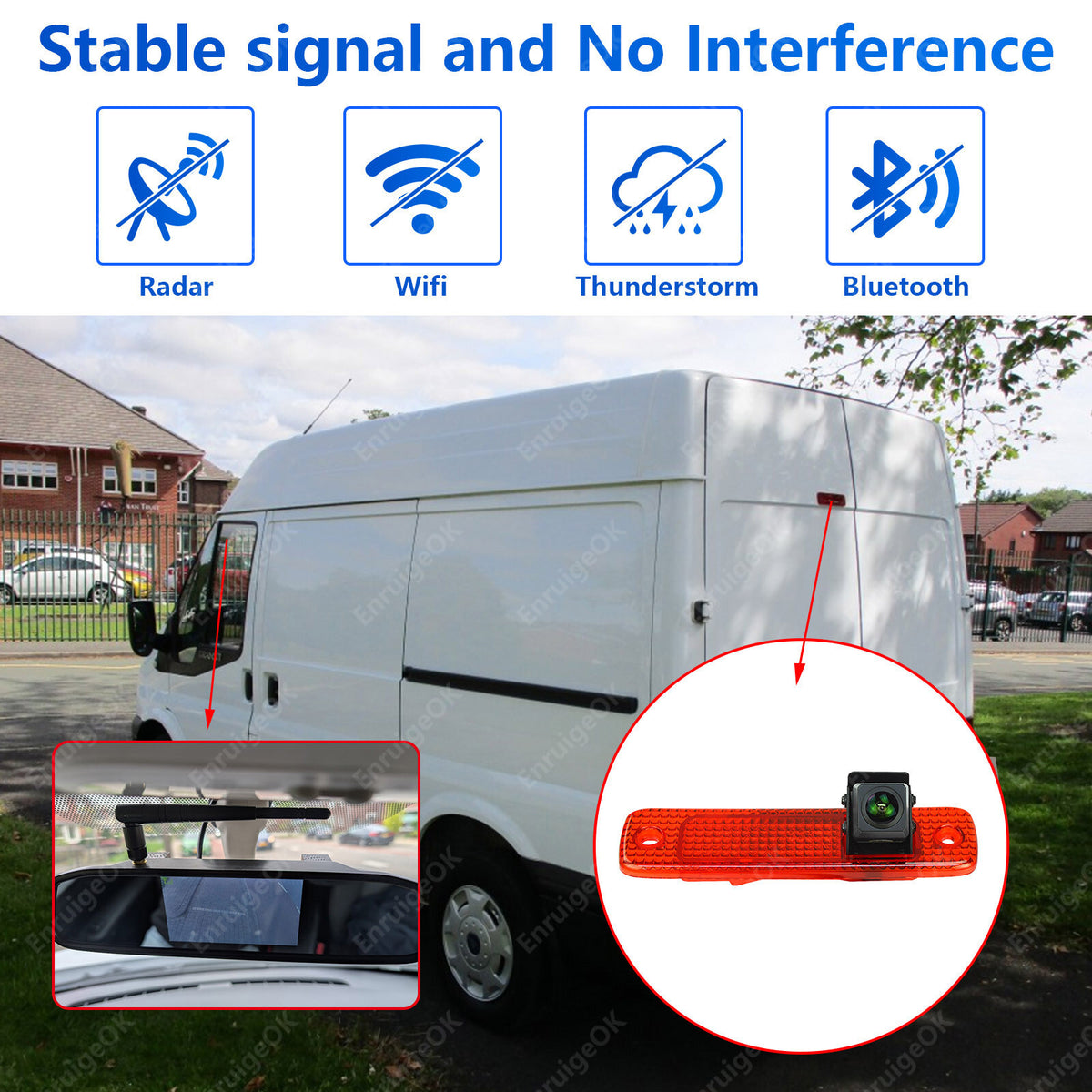 For Ford Transit [MK7](2006-2013) Wireless Rear Brake Light Reversing Camera Kit3