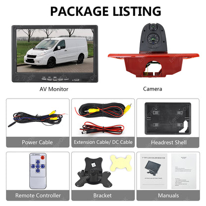 Dual Rear Brake Light Reverse Camera Kit for Citroen Dispatch Peugeot Expert6