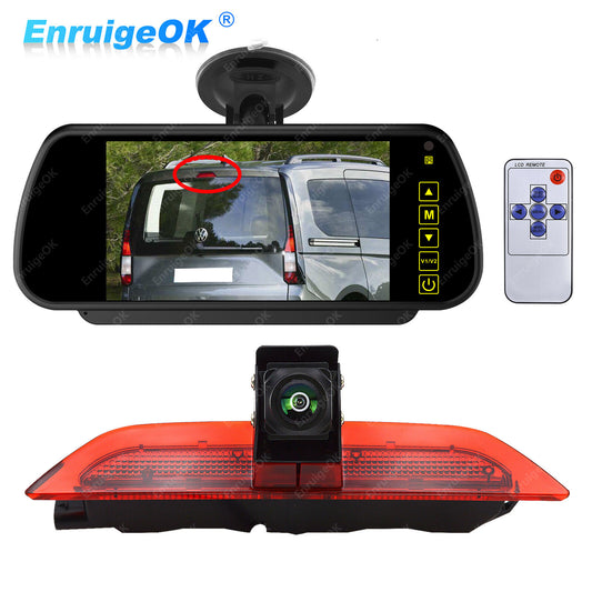 7" Mirror Monitor & Brake Light Reverse Camera Kit for VW Caddy (2020-2024)0