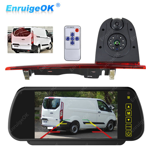 7" Monitor & Dual Brake Light Reverse Camera For Ford Transit Custom (2012-2015)0