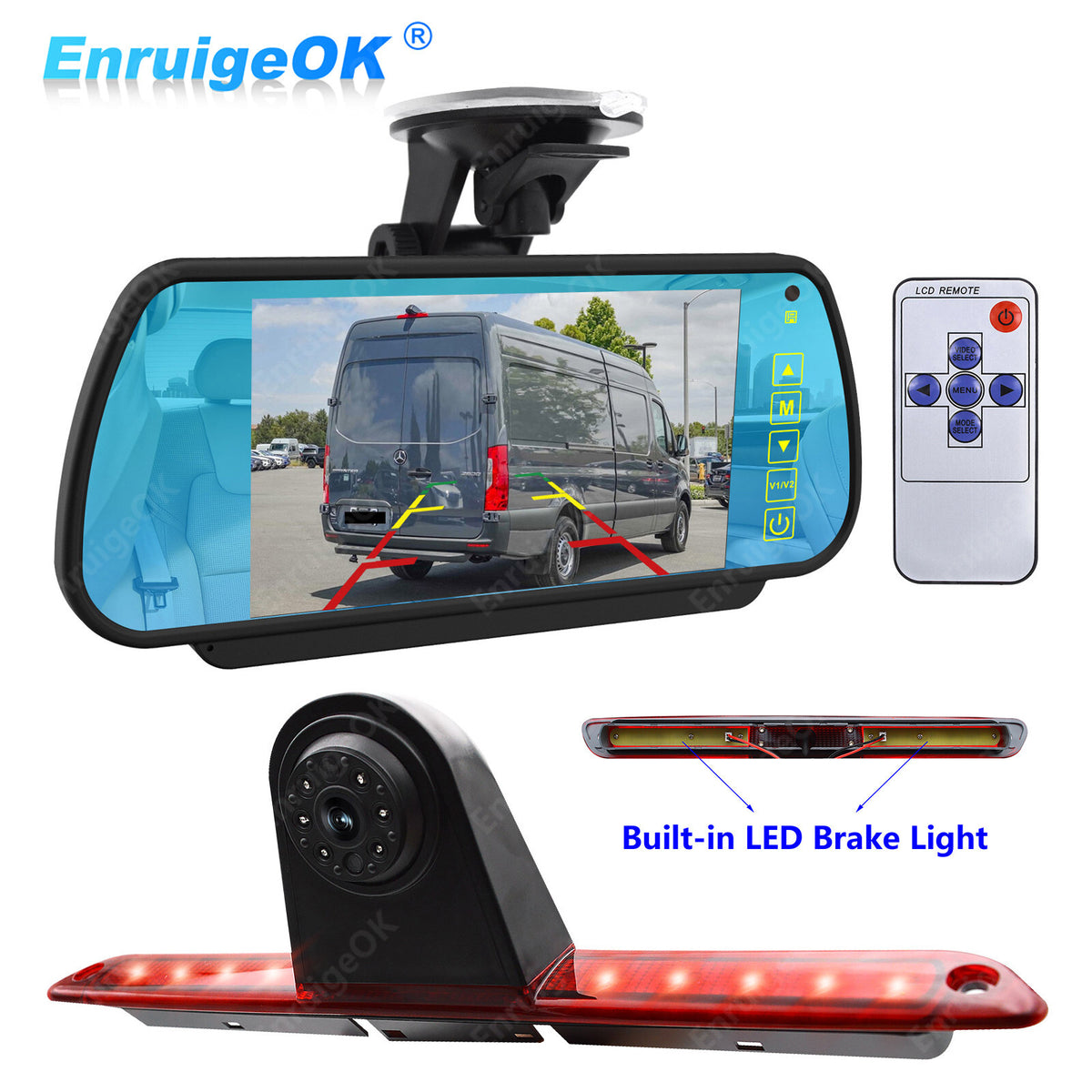 7" Monitor & Rear Reversing Camera Brake Light For Mercedes Sprinter VW Crafter0