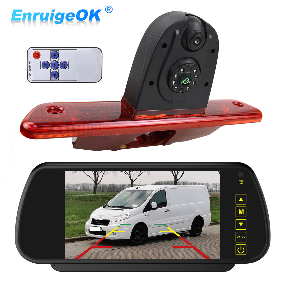 Dual Rear Brake Light Camera for Citroen Dispatch / Peugeot Expert + 7" Monitor0