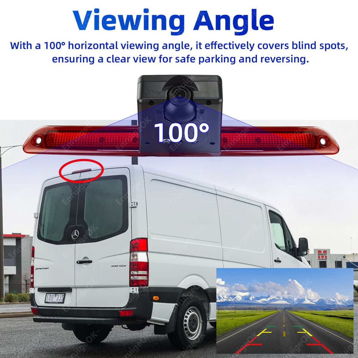 Reverse Camera For Mercedes Sprinter VW Crafter Brake Light Rear & 4.3" Monitor6