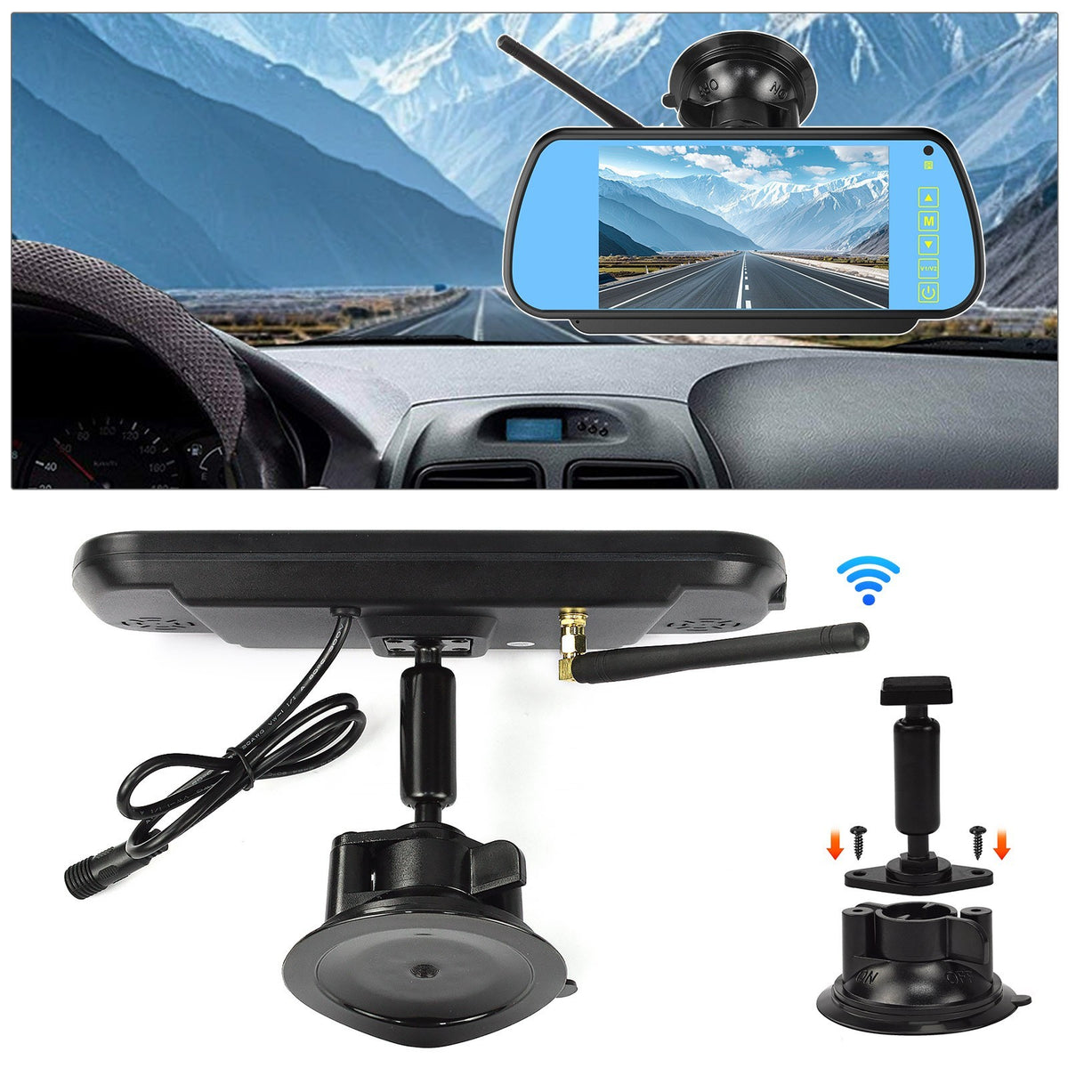 Wireless 7" Monitor & Brake Light Reversing Camera For Mercedes-Benz Sprinter/VW20
