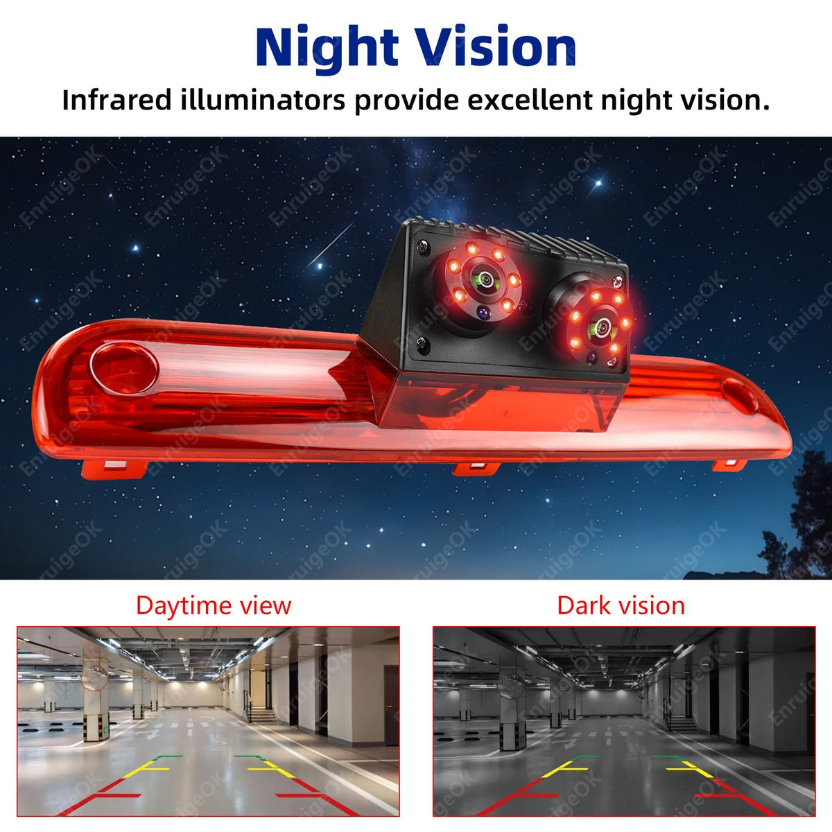 Fiat Ducato Citroen Relay Peugeot Boxer Dual Rear Brake Light Reverse Camera Kit6