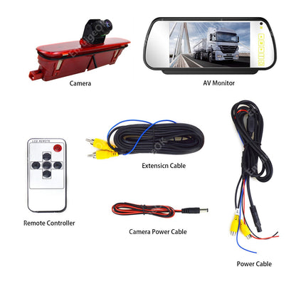7" Mirror Monitor & Rear Brake Light Reversing Camera for Fiat Doblo Opel Combo15