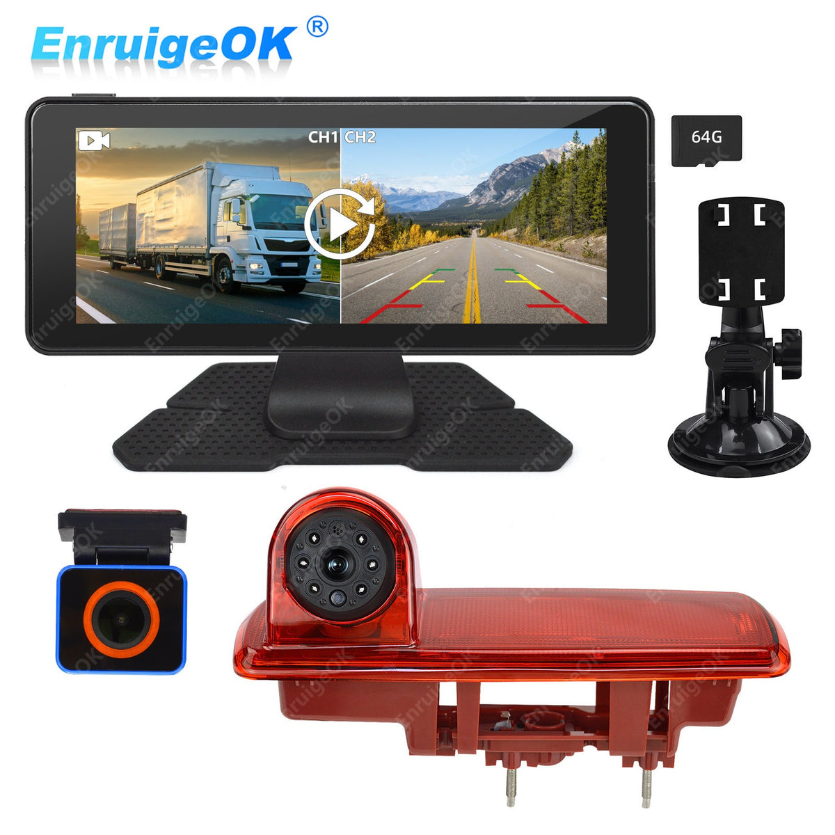 6.86" Monitor & Brake Light Reversing Camera for Vauxhall Vivaro Renault Trafic0