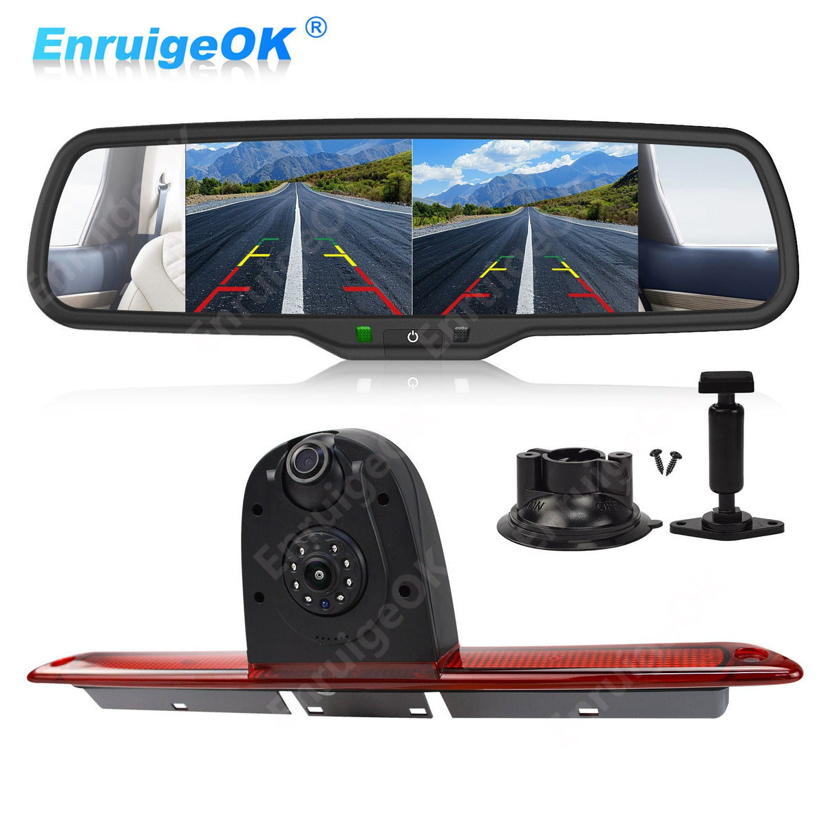 For Mercedes Sprinter Brake Light Reversing Camera &Dual Rear View Split Monitor0