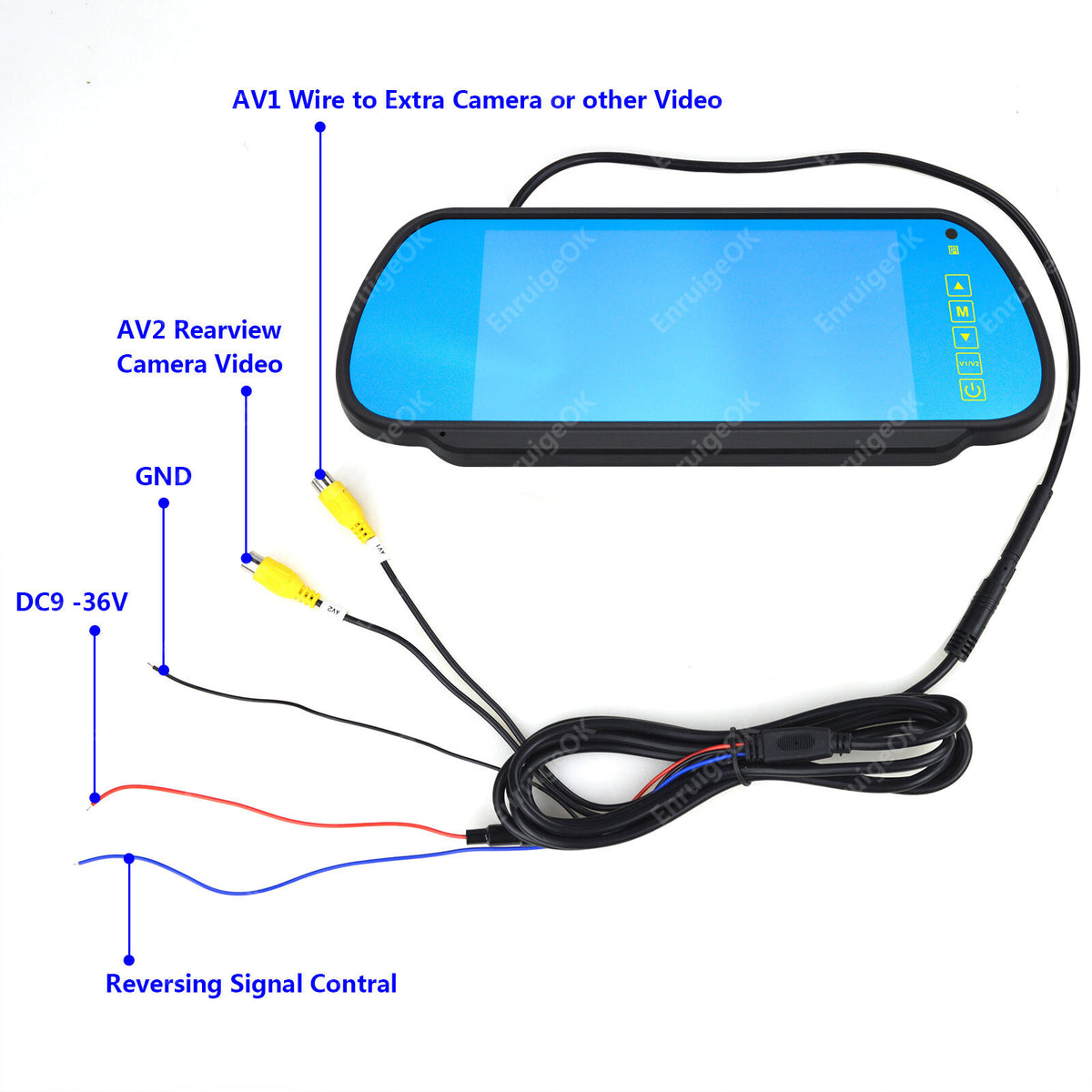 7" Mirror Monitor Brake Light Reversing Camera For Renault Kangoo Mercedes Citan11