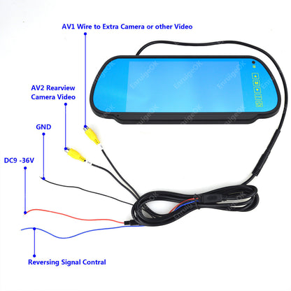 7" Mirror Monitor Brake Light Reversing Camera For Renault Kangoo Mercedes Citan11